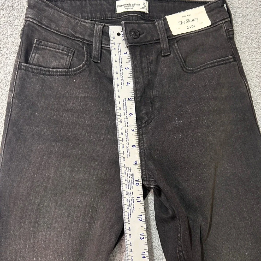 Abercrombie & Fitch Jeans High Rise Skinny 25 0 Black Denim Faded Casual Classic